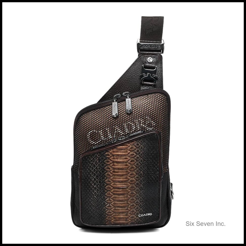 Genuine Python Leather Messenger Bag Adjustable S… - image 1